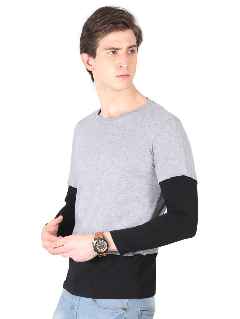 crew neck color block regular t-shirt - 19786235 -  Standard Image - 1