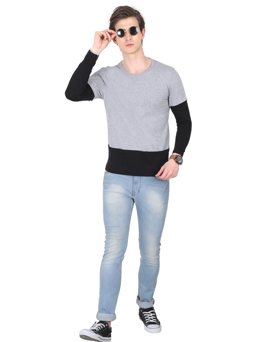 crew neck color block regular t-shirt - 19786235 - Standard Image - 4