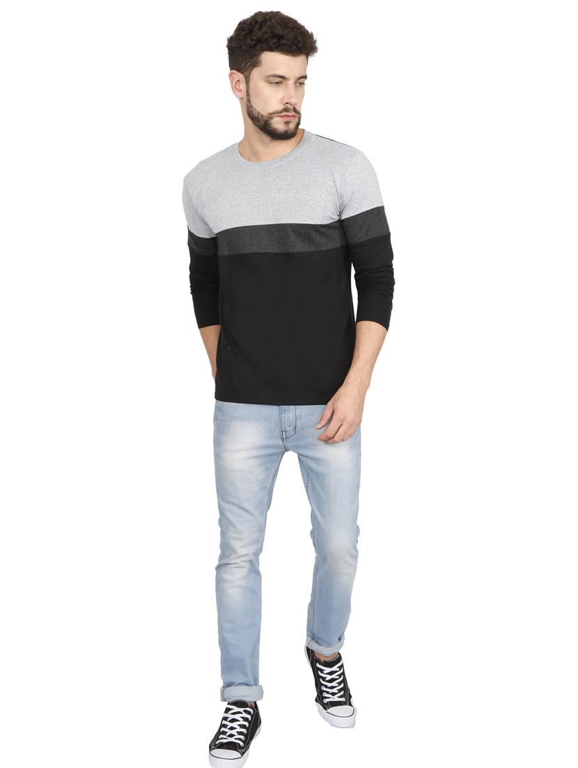 crew neck color block regular t-shirt - 19786257 - Standard Image - 4