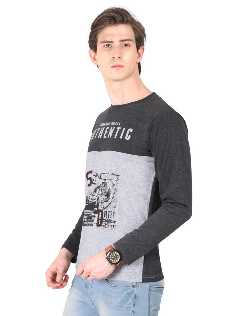 round neck printed t-shirt - 19786263 - Standard Image - 1