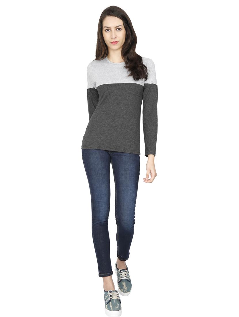 round neck color blocked regular tee - 19786366 - Standard Image - 4