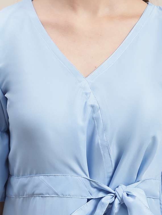 women's peplum overlap neck top - 19786484 -  Standard Image - 4