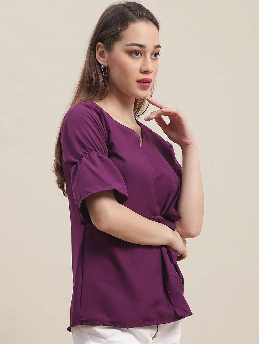 women's wrap v neck top - 19786485 -  Standard Image - 1