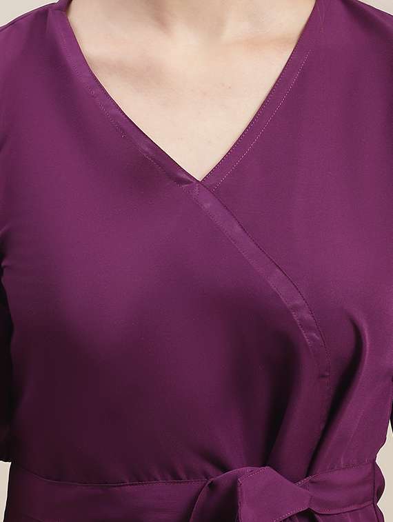 women's wrap v neck top - 19786485 -  Standard Image - 4