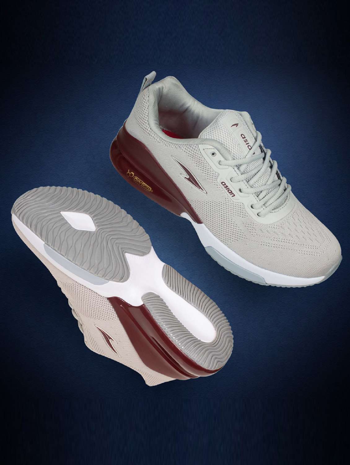 men beige lace up sport shoe
