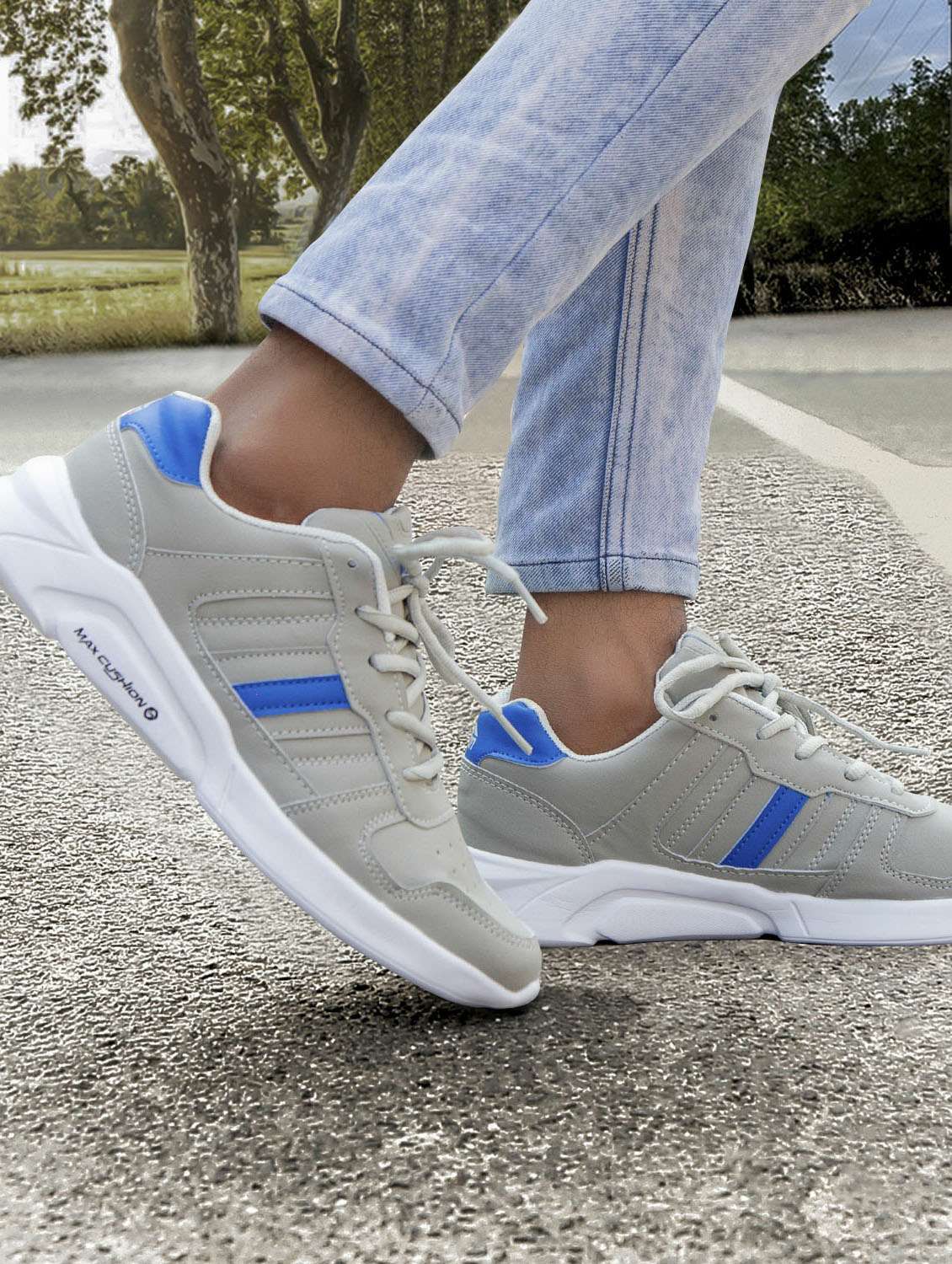 grey color block sport shoe - 19791010 -  Standard Image - 4