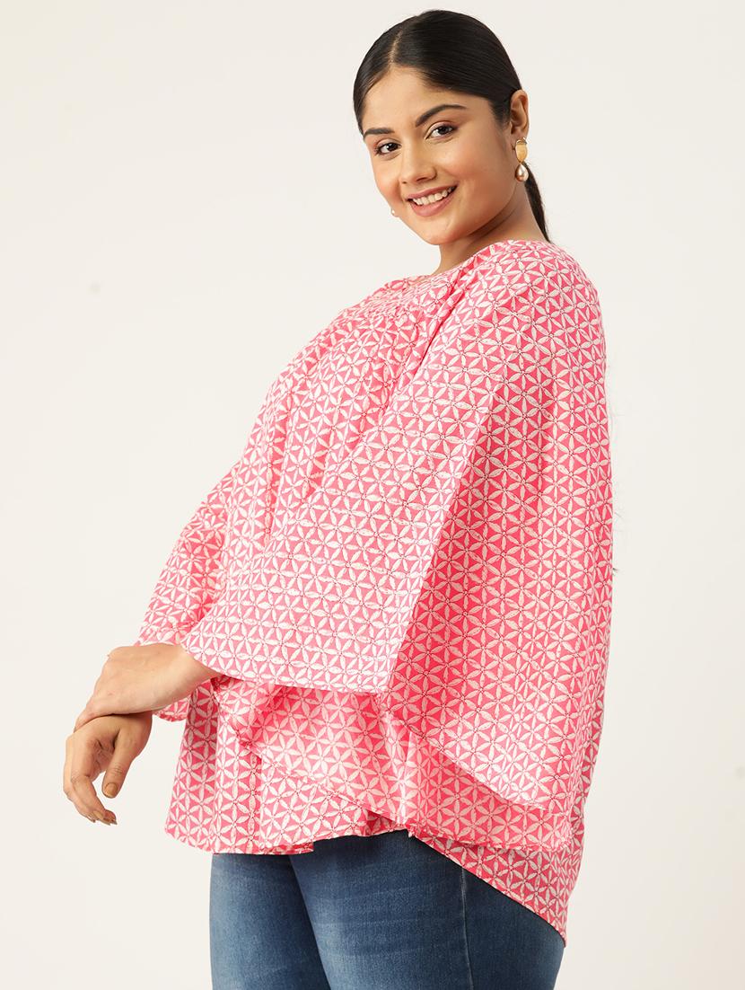 women plus size printed bell sleeves top - 19795435 - Standard Image - 1