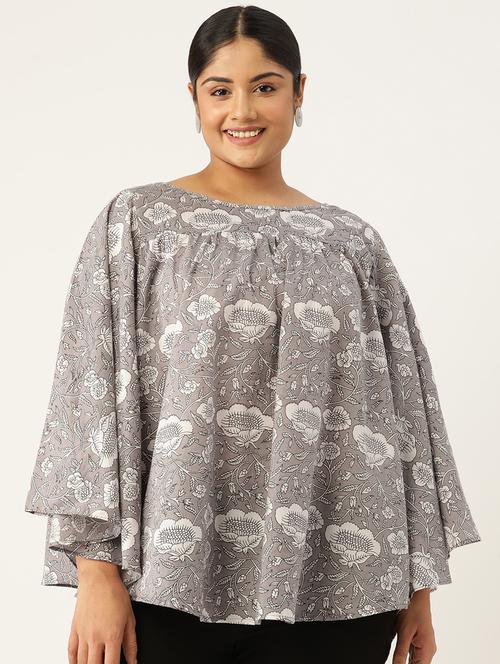 women plus size printed bell sleeves top - 19795437 -  Standard Image - 0