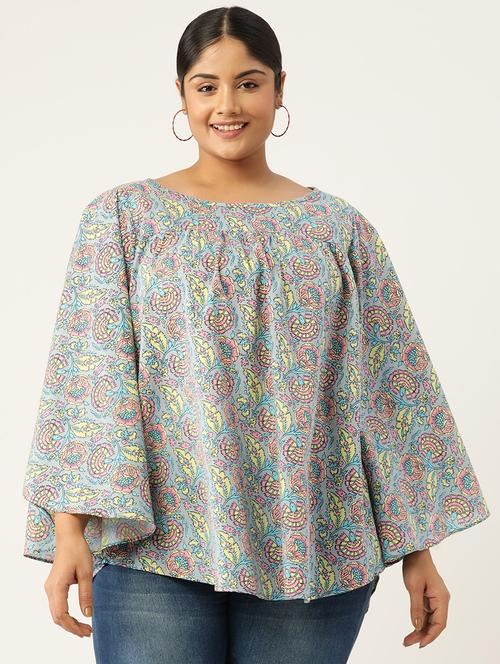 women plus size printed bell sleeves top - 19795440 - Standard Image - 0