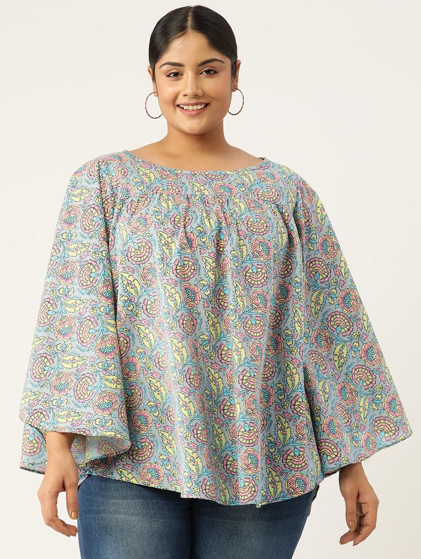 women plus size printed bell sleeves top - 19795440 - Zoom Image - 0