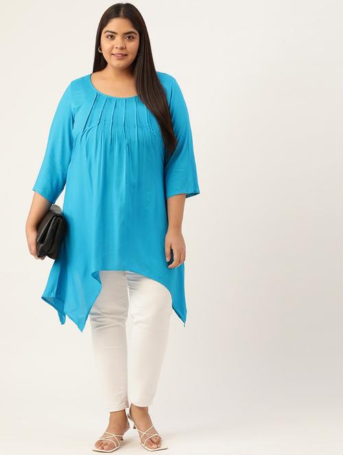 women's asymmetric round neck top - 19795596 - Standard Image - 0
