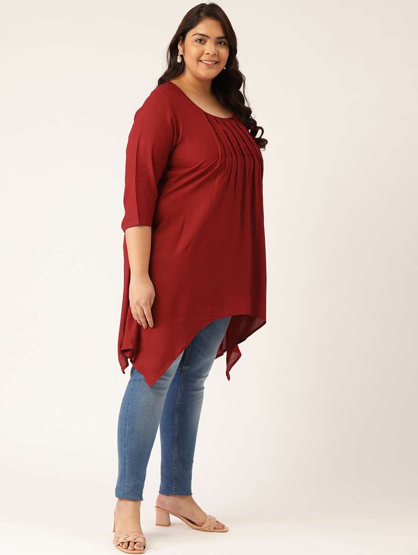 women's asymmetric round neck top - 19795599 -  Standard Image - 1