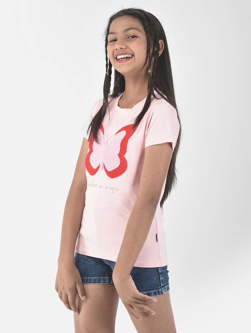 round neck printed regular top - 19795672 -  Standard Image - 1