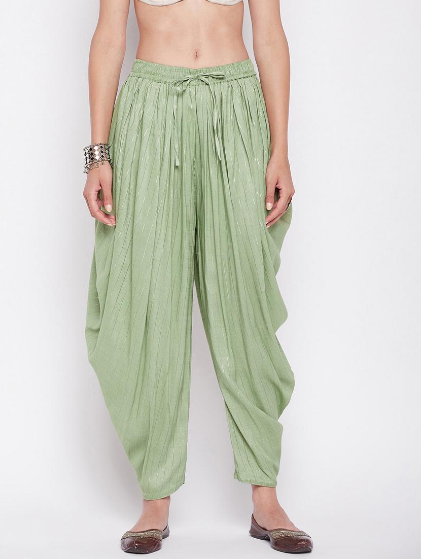 green rayon dhoti salwar salwars - 19795878 - Zoom Image - 0