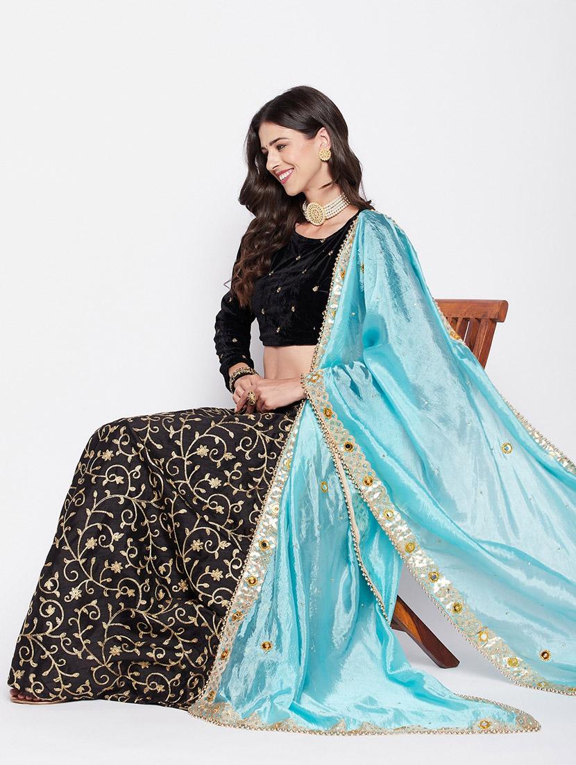 mirror with heavy gota patti dupatta - 19795892 - Standard Image - 4