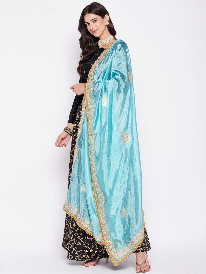 gota patti silk blend dupatta - 19795897 -  Standard Image - 1