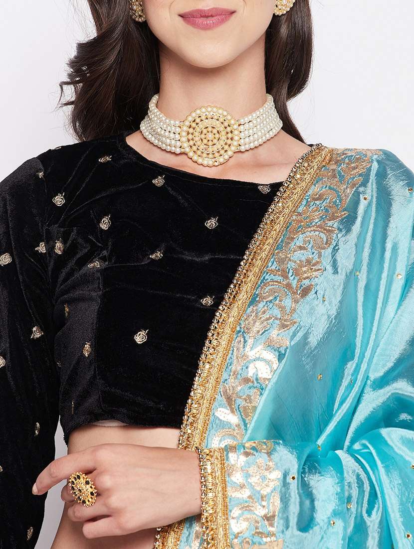 gota patti silk blend dupatta - 19795897 -  Standard Image - 4