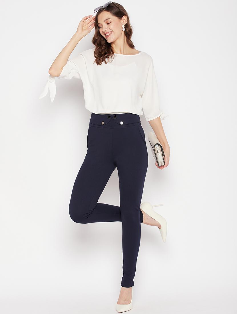 women solid viscose jegging - 19796114 - Standard Image - 4