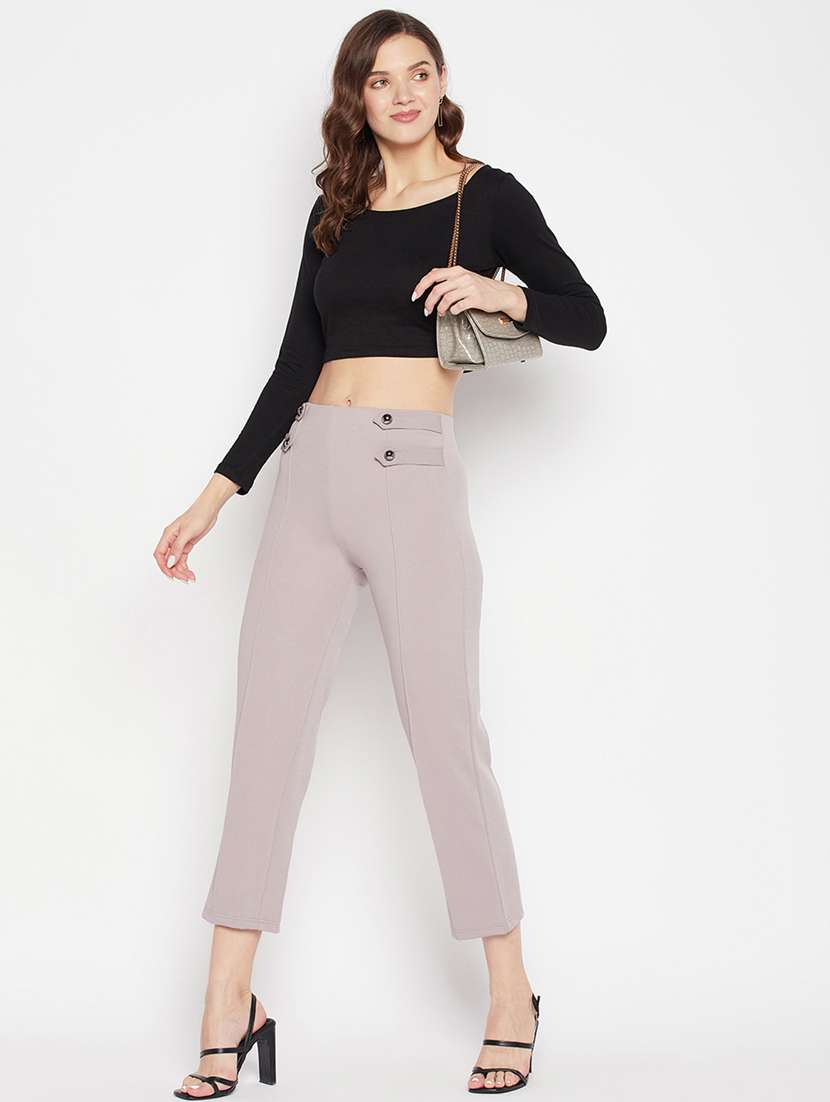 women solid cotton jegging - 19796126 - Standard Image - 4