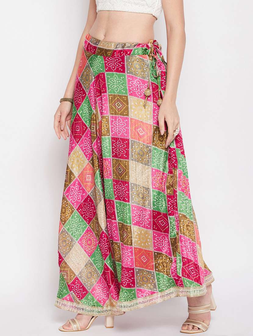multi colored printed flared long skirt - 19796167 -  Standard Image - 1