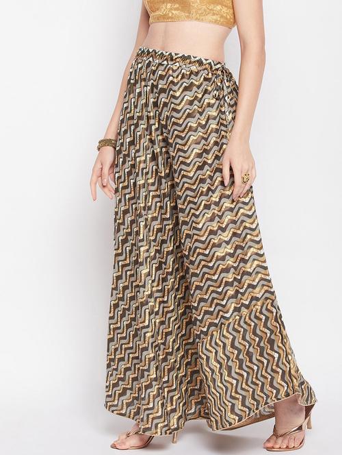 black printed flared long skirt - 19796182 -  Standard Image - 0
