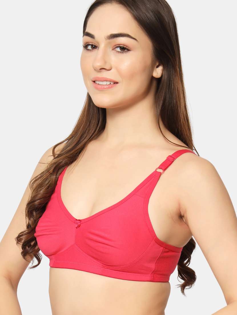 pink cotton blend regular bra - 19796490 -  Standard Image - 1