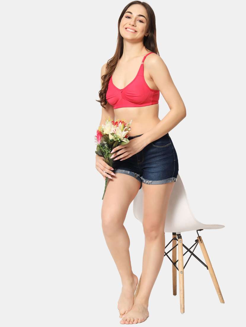 pink cotton blend regular bra - 19796490 -  Standard Image - 4