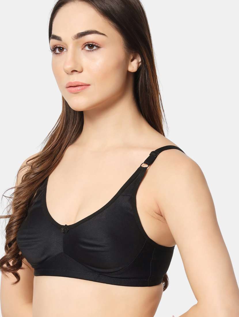 black cotton blend regular bra - 19796493 -  Standard Image - 1