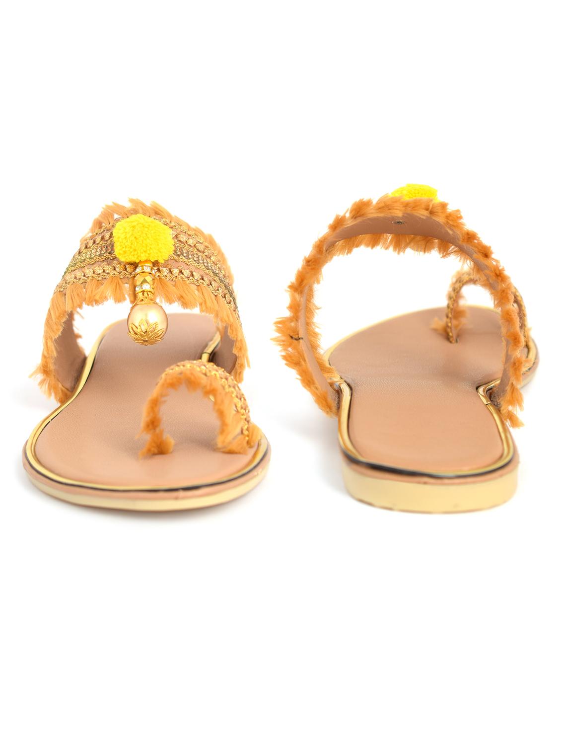 orange toe separator flats - 19796553 - Standard Image - 4