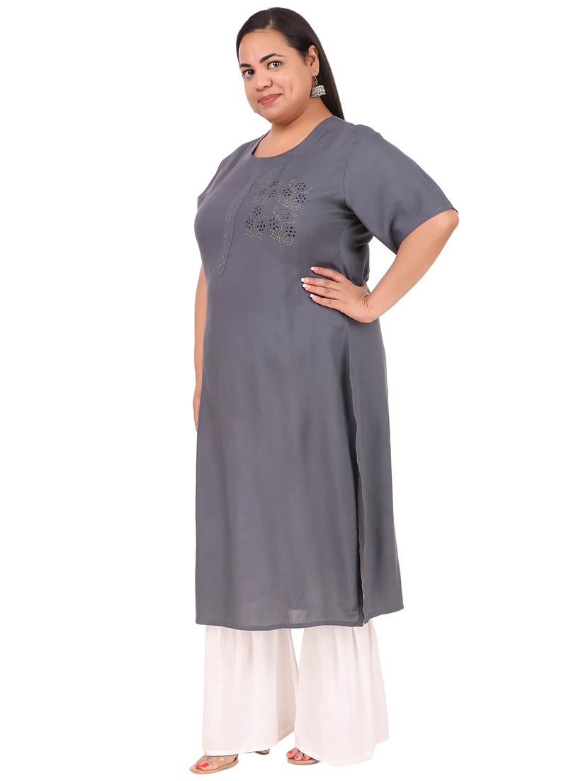 round neck solid straight kurta - 19797749 - Standard Image - 1