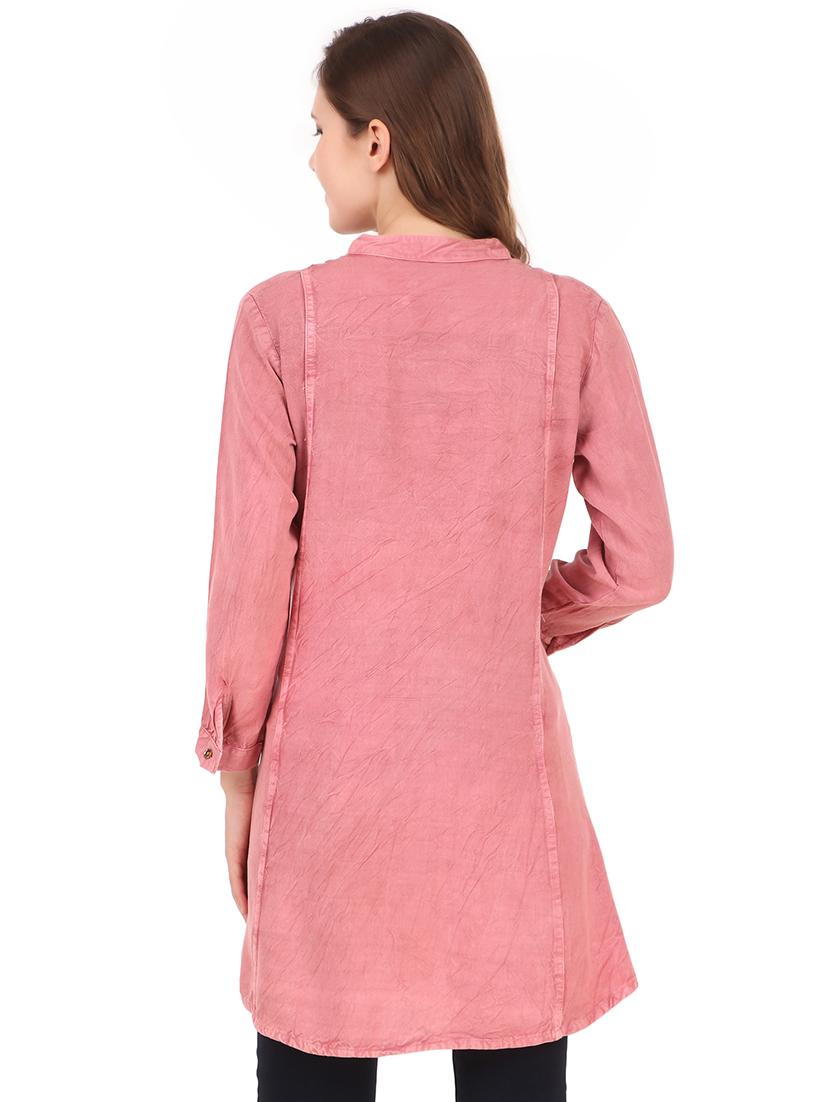 pink cotton blend regular tunic - 19797787 - Standard Image - 1