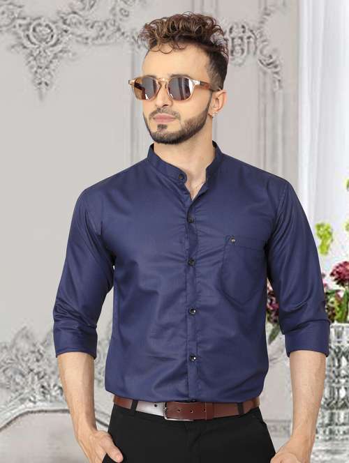 mens solid casual shirt - 19803238 - Standard Image - 0