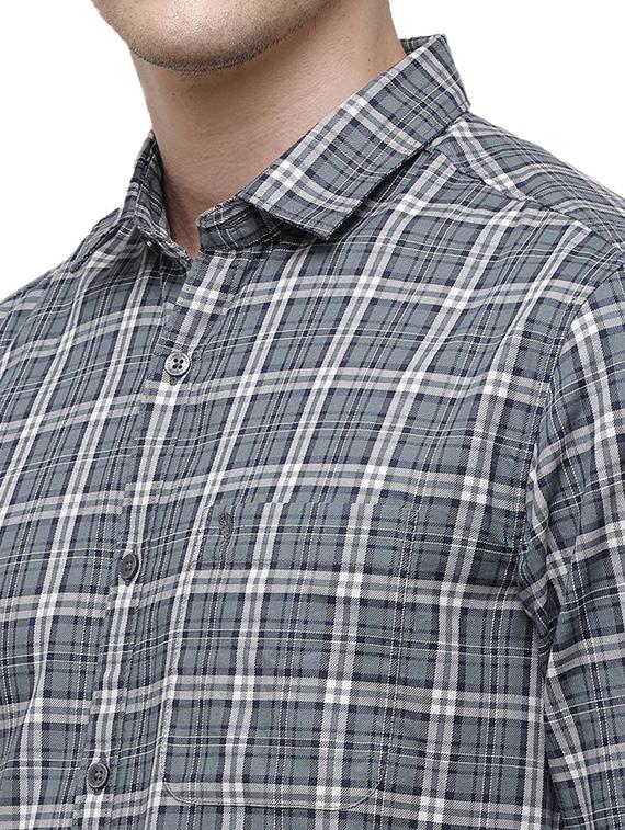 grey checkered casual shirt - 19803291 - Standard Image - 4