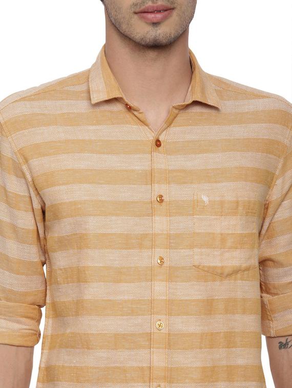 orange striped casual shirt - 19803296 - Standard Image - 4