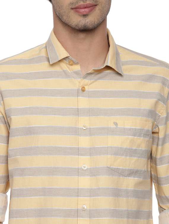 yellow striped casual shirt - 19803303 - Standard Image - 4