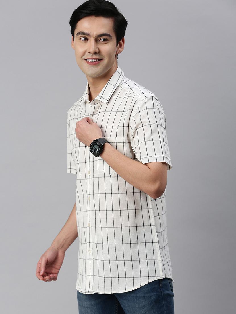 mens checks casual shirt - 19803357 - Standard Image - 1