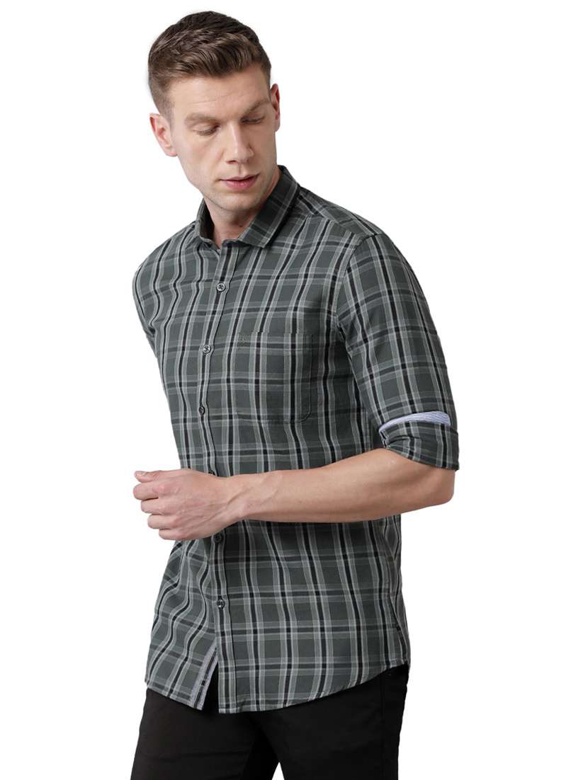 green checkered casual shirt - 19803377 - Standard Image - 1