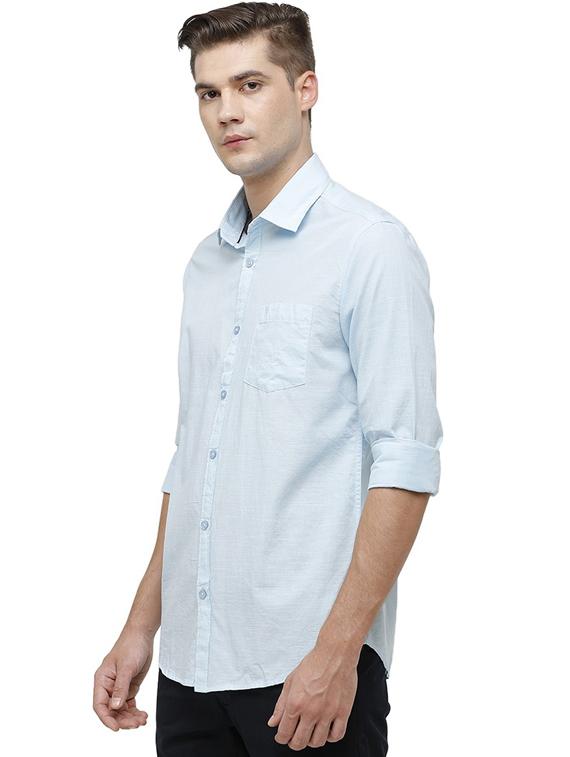 light blue solid casual shirt - 19803398 - Standard Image - 1