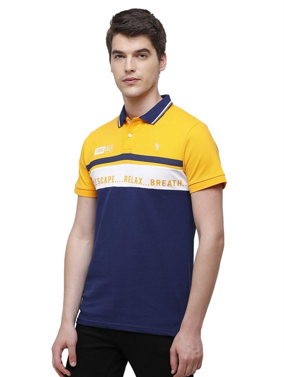 color block cotton polo t-shirt - 19803670 - Standard Image - 1