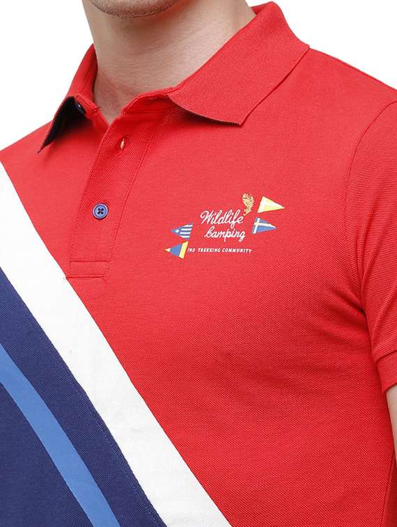 color block cotton polo t-shirt  - 19803671 -  Standard Image - 4