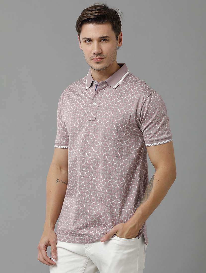 men printed cotton polo t-shirt  - 19803690 -  Standard Image - 1