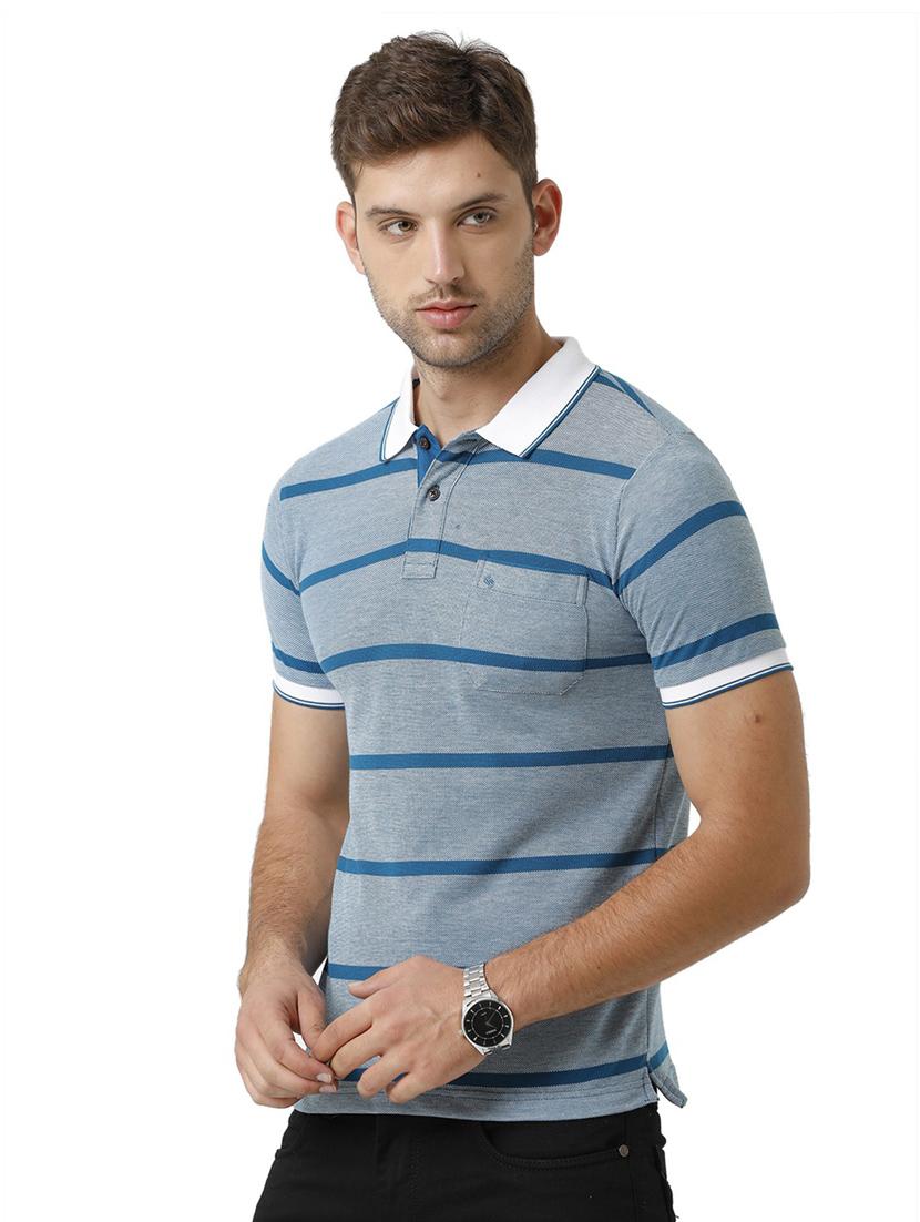 men striped cotton polo t-shirt - 19804001 - Standard Image - 1