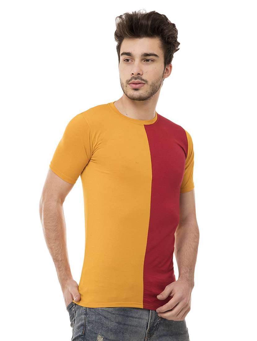 crew neck color block t-shirt - 19805630 -  Standard Image - 1