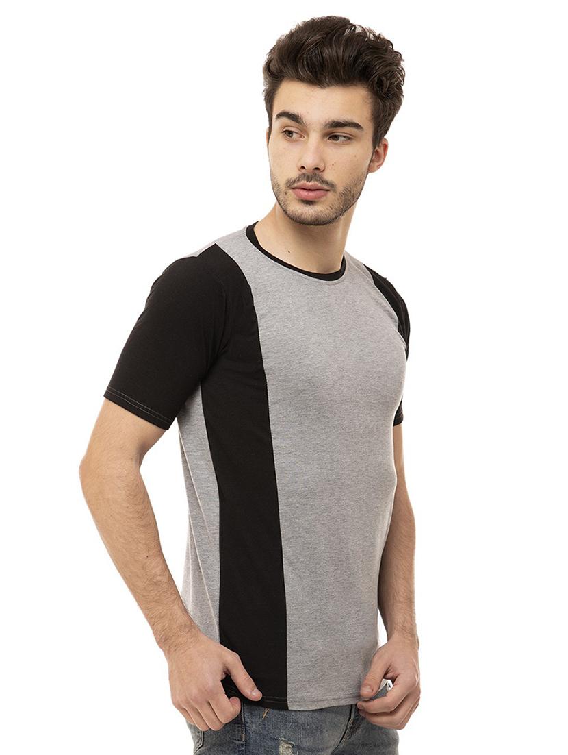 color block round neck regular t-shirt - 19806373 -  Standard Image - 1
