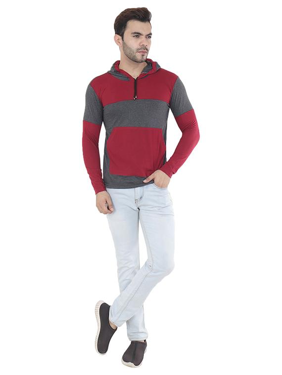 hood neck color block t-shirt - 19806565 - Standard Image - 4