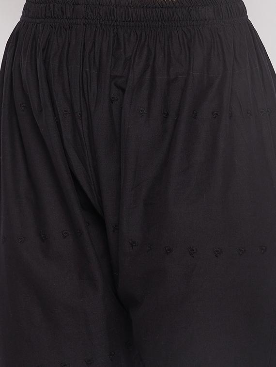 black cotton straight palazzo - 19807785 - Standard Image - 4
