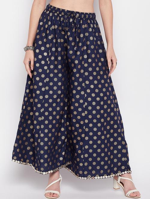  mid rise printed flared palazzo - 19807802 -  Standard Image - 0