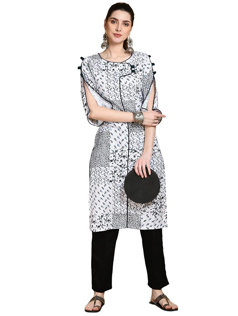 white printed kurta - 19808043 - Standard Image - 4