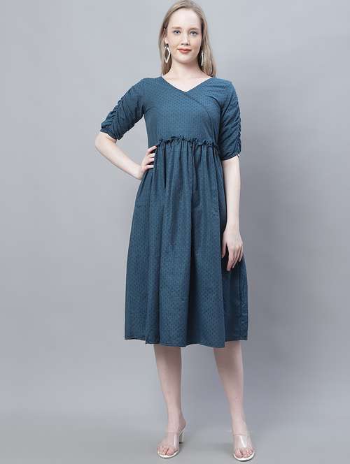 women's fit & flare swiss dots dress - 19810592 - Standard Image - 0