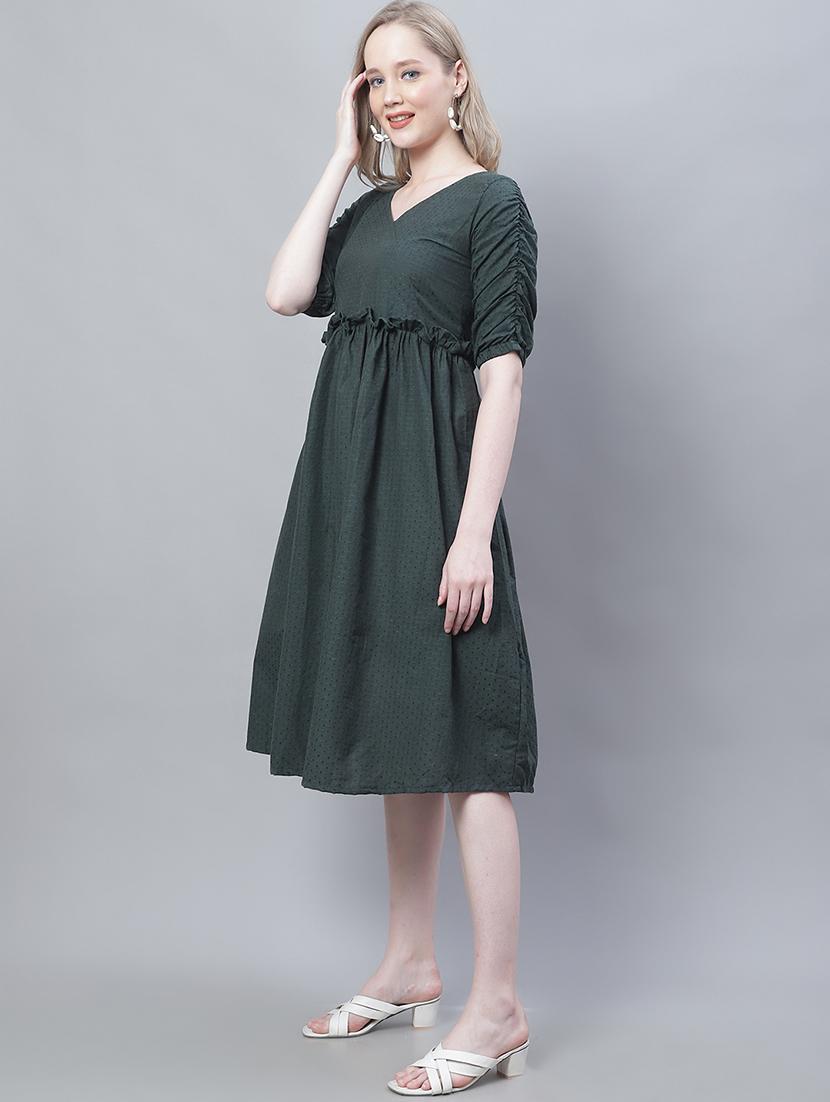 women's fit & flare swiss dots dress - 19810594 - Standard Image - 1